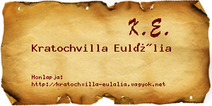 Kratochvilla Eulália névjegykártya
